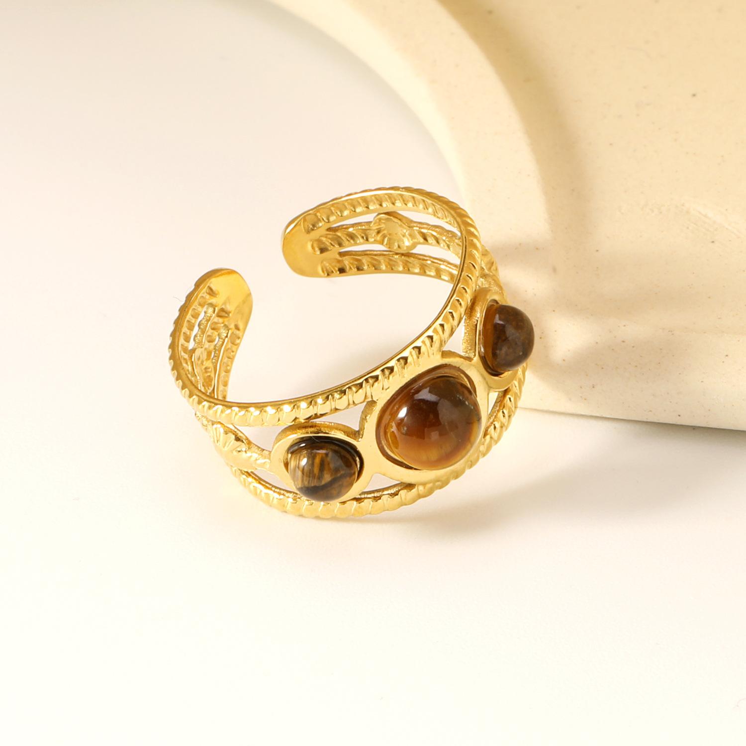 

New Titanium Steel Adjustable Open Ring for Women, 18K Gold Plated Minimalist No Fade Luxury Band золотой