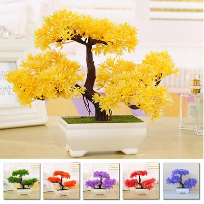 Artificial Potted Plant Plastic Guest-Greeting Pine With Pot Home Table Decor