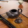 400 ml chinesische Yixing-Teekannen aus lila Ton, handgefertigt, Roherz, Schwarzgold-Sandkessel, hochwertige Zisha-Teeset-Kollektion