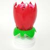 Lotus Candle Solid Paraffin Colored Flower Shape Flat Bottom Rotating Electronic Candle Birthday Cake Music Candles Party Supplies