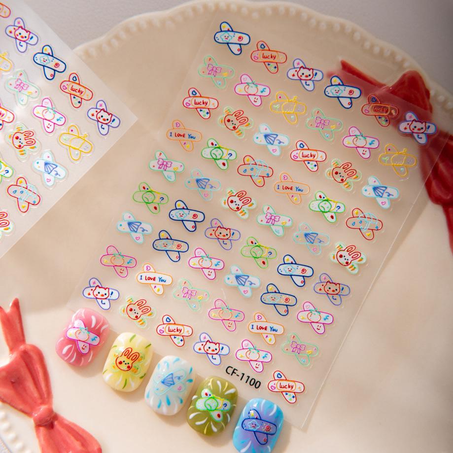 Cyansea Dopamine Cartoon Band-Aid Nail Art & Phone Stickers CF-1100