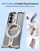 Oatsbasf Magnetic Metal Phone Case for Samsung Galaxy Z Fold 7 with Ring Stand 360°Rotatable Ultra-thin Frameless Shockproof