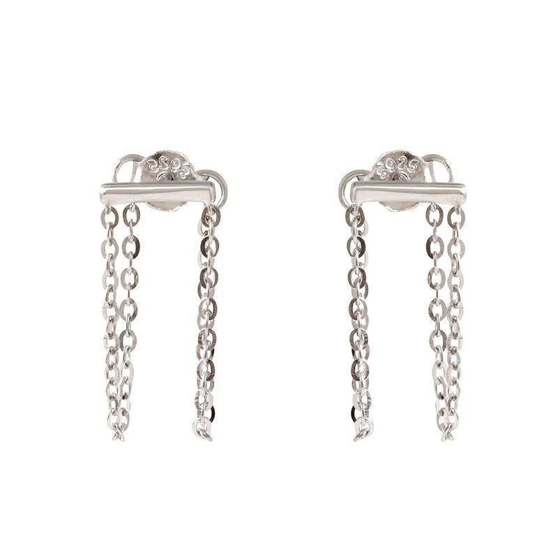 925 Sterling Silver Tassel After Hanging Stud Earring for Women Wedding Christmas Jewelry Accessories Pendientes Eh214