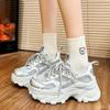 Sneakers Internet Celebrities with the Same Platform Dad Shoes Women's 2025 Autumn New Lace-up Casual Shoes Single Shoes Increase 6cm
