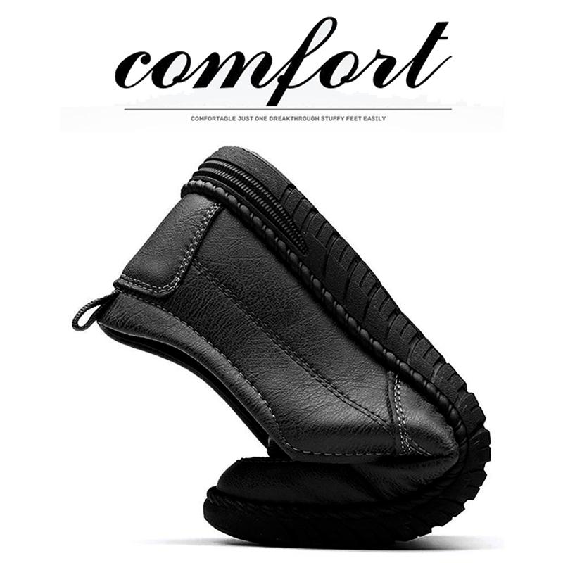 Кожаная обувь Мужская Деловая Англия Черная Нескользящая Повседневная обувь Для ходьбы — фото 5