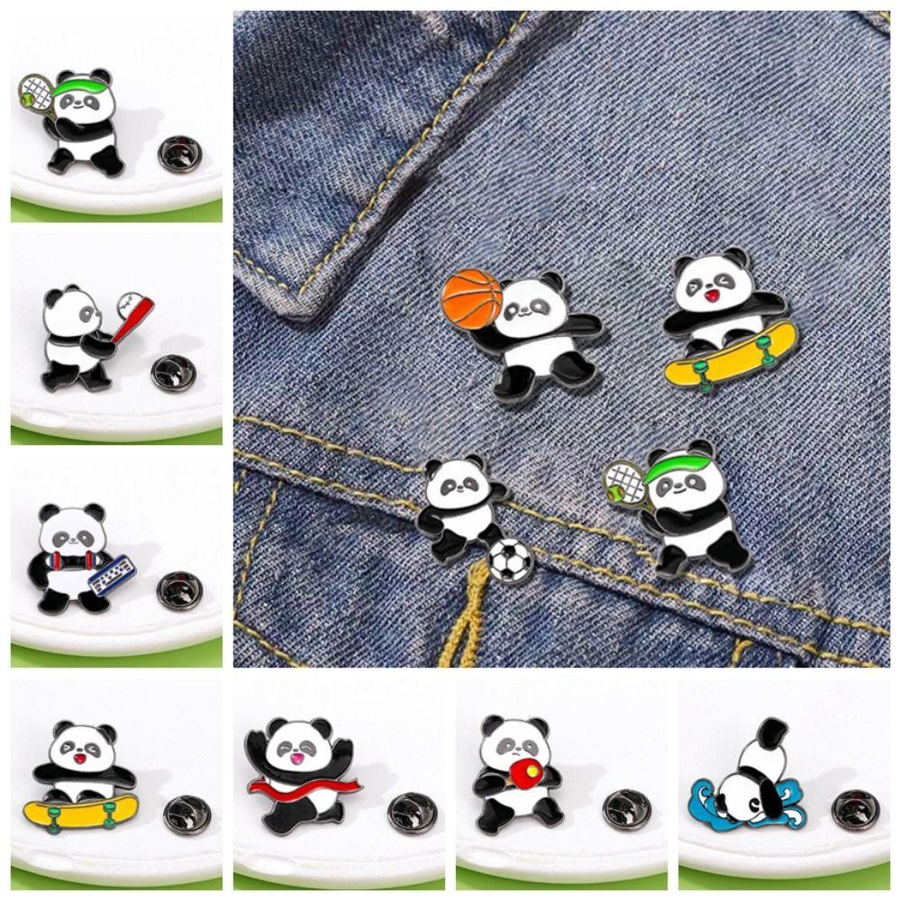 Zinc Zinc Zinc Alloy Panda Athlete Enamel Pins Trinket Giant Panda Shape Badge  Fans Gifts