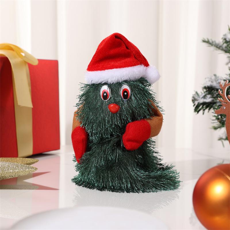 Musical Rotating Christmas Tree with Gift Figurines and Electric Dolls