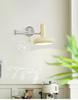 Bedroom Bedside Wall Lamp LED E27 Bulbs Living Room Wall Lamp Cream Style Nordic Creative Retractable Study Reading Rocker Lamp