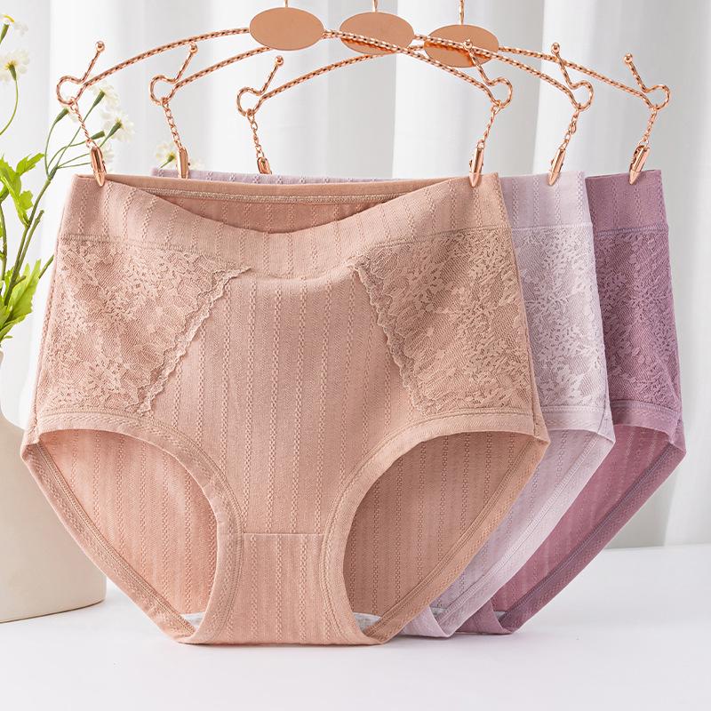 High-Waisted Cotton Briefs for Middle-Aged and Elderly Women - Comfortable, Breathable, Plus Size.