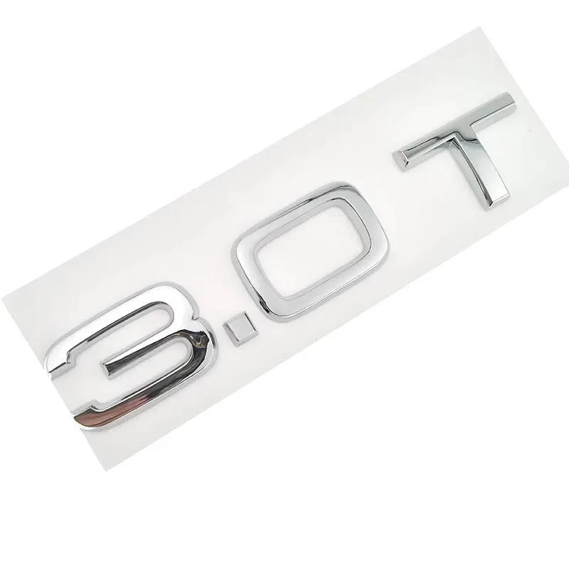 For Audi RS3 Letter Number Chrome Emblem for Audi Car Trunk Discharge Capacity Badge Sticker 1.8T 2.0T 3.0T 3.2 3.6 4.2 A3 A5 A7 A4L A6L A8L