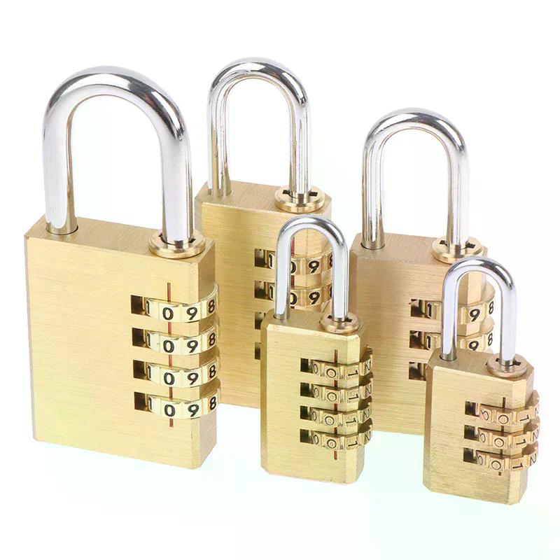 Brass Mini 3/4 Digits Number Code Lock Combination Padlock Pad Lock Resettable For Travelling Bag Door Cabinet