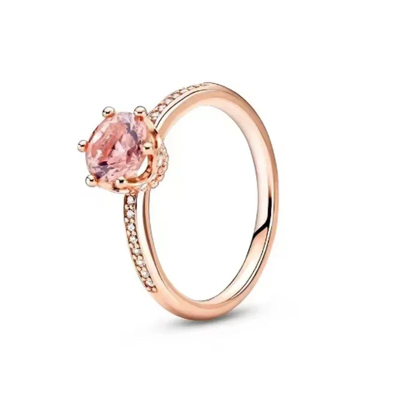 Exquisite 925 Sterling Silver Charming Rose Gold Series Daisy Ring Ladies' Classic Holiday Party Jewelry