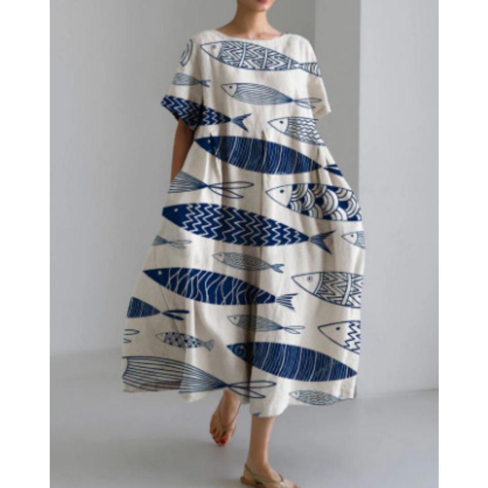 Dámské dlouhé šaty Jarní Podzimní Letní sukně Módní Ležérní Dámské Šaty s velkým lemem Velká velikost S-5XL Dlouhé šaty