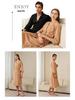 Women's Plus Size Quick-Dry Black Waffle Bathrobe with Three-Quarter Sleeves - Summer Thin