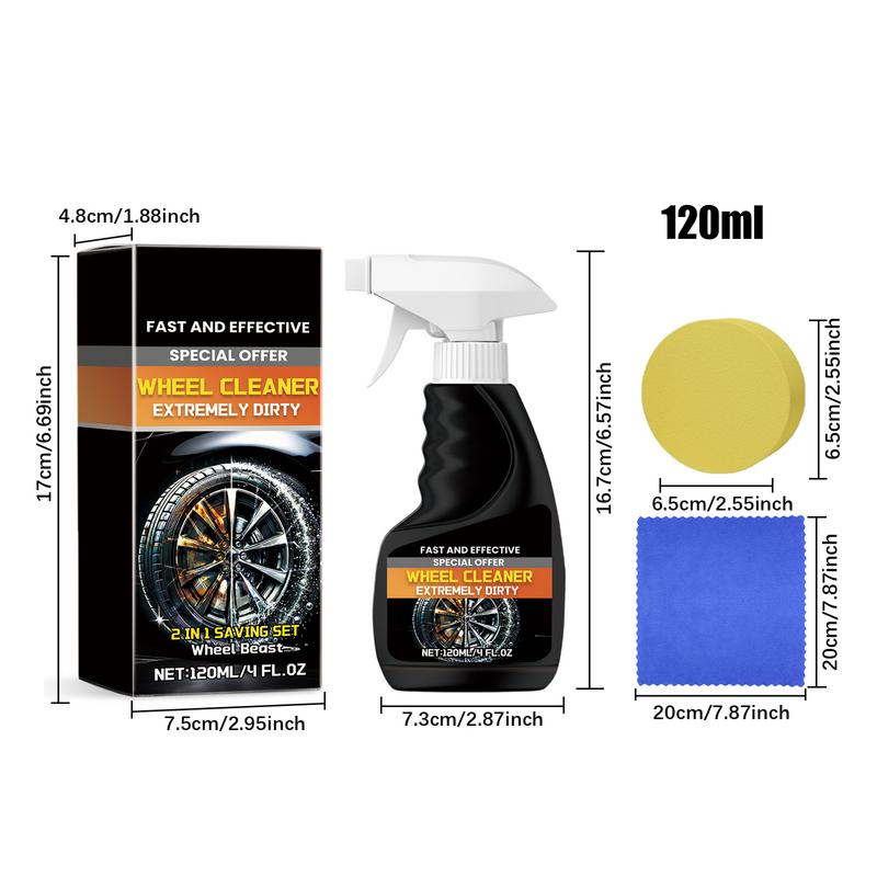 Wheel Cleaning Spray Remove Car Wheel Tire Dirt Spray Cleaner Ensures Driving Safety Tyre Grease And Brake Dust Cleaner For