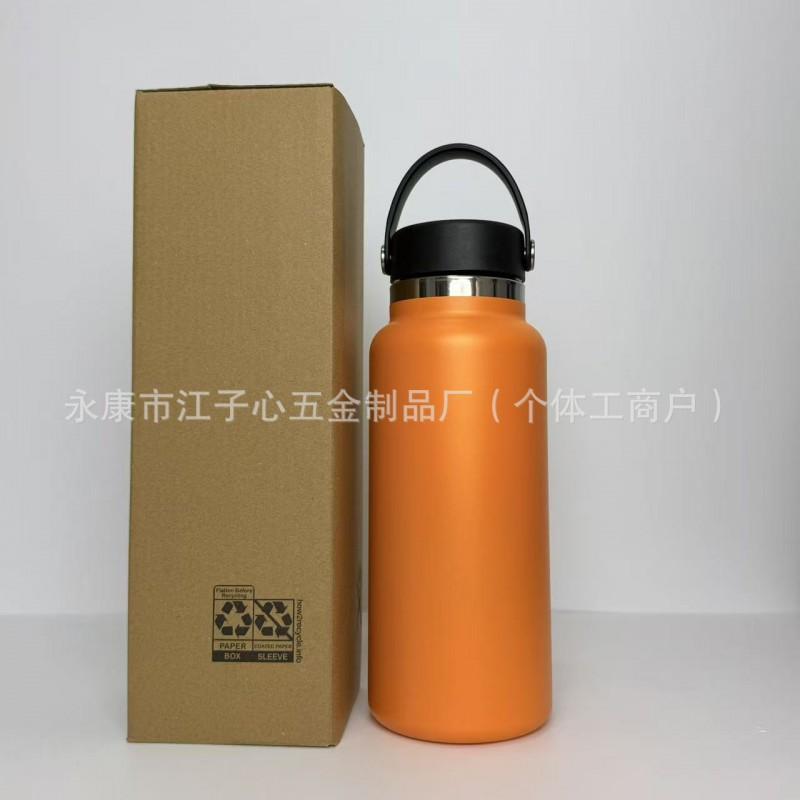 Borraccia Termica in Acciaio Inossidabile 32oz 40oz Doppia Tappo Tazza da Viaggio per Esterno con Manico Ermetica Palestra Escursionismo Campeggio