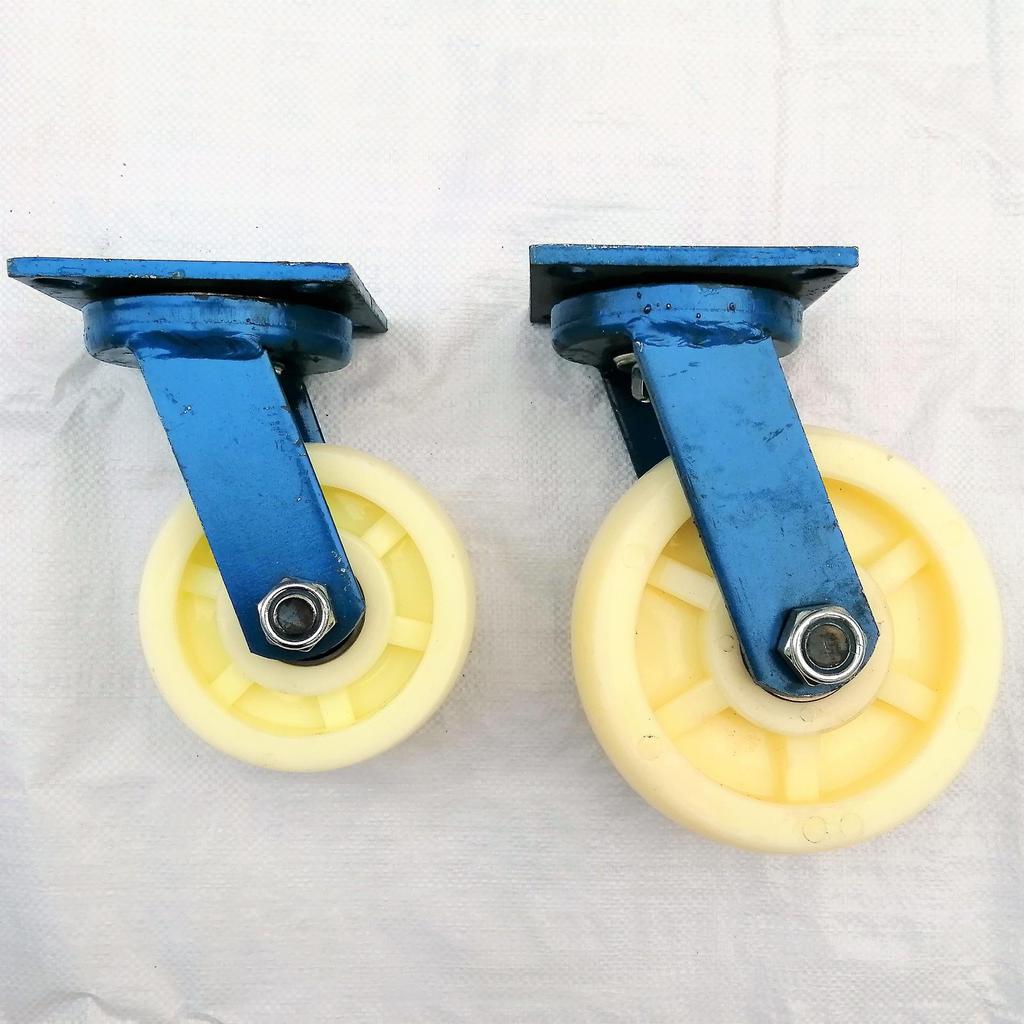 Ultra-Durable White Nylon Caster Wheel with Thick Bracket