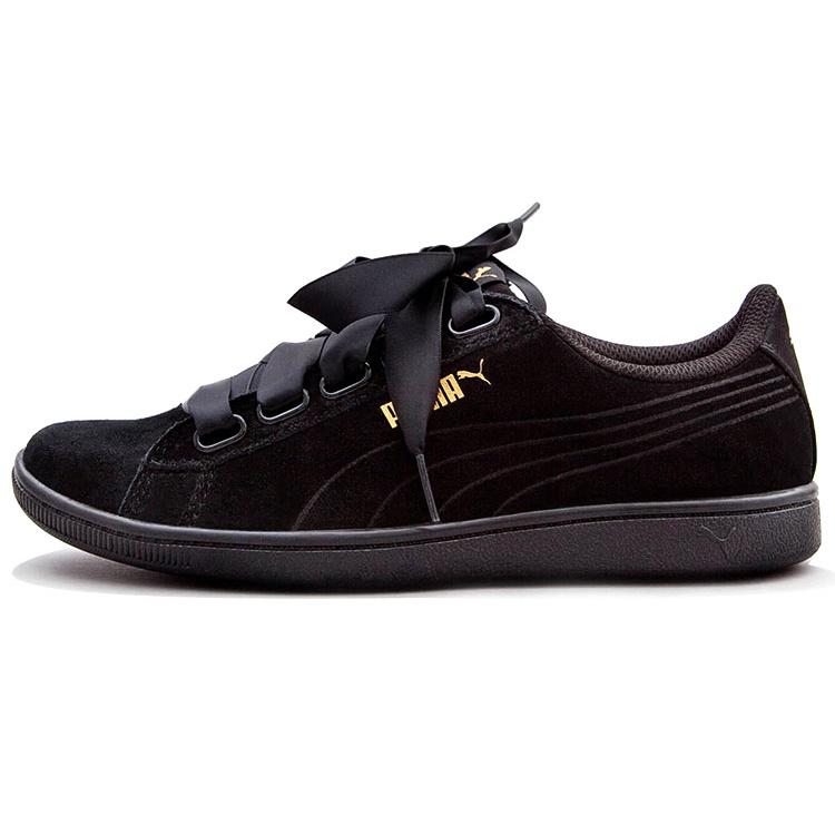 (WMNS) PUMA Vikky Ribbon Satin Black Women s 366416-01 EU 35.5