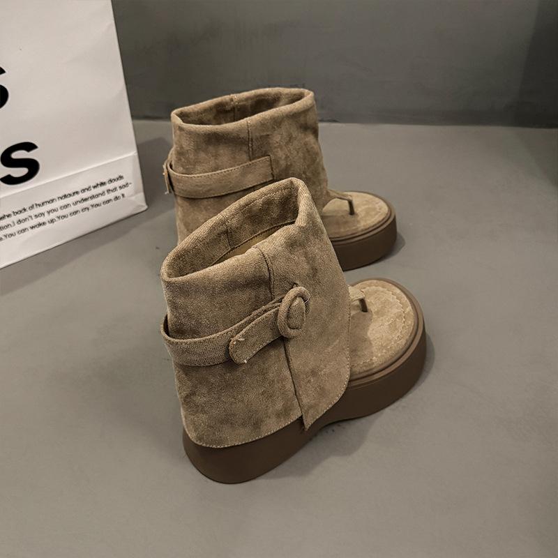 2025 Summer New Boots Women's Toe Cool Boots Women's Heap Boots Thick-soled Heightening Western Cowboy Boots Short Boots