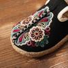Espadrillas estive da donna, casual, in lino, fatte a mano, con ricami, comode e retrò, in tela.