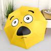Foldable Yellow Umbrella with Surprised Cartoon Face - 8-Rib Automatic Open Compact Travel Umbrella, Portable Lightweight Desi
