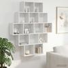 Wall Shelf White 120 x 20 x 136 cm Engineered Wood