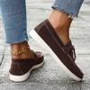 Autumn Low-heeled Large-size Casual Single Shoes, Women's Tassel, One-pedal Lazy