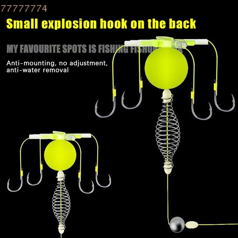 1PC Carbon Steel Fishing Bait Cage Set with String Hook, Feeder Sinker, and Anti-Wrap Float Line Tackle