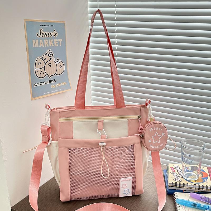 Children's Schoolbags First Grade Girl with High Looking Two Piece Backpack
