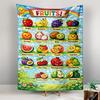 Cute Fruit Illustrations Apple Banana Kiwi Pineapple Patterned tapestry for bedroom and living room home decor sofas