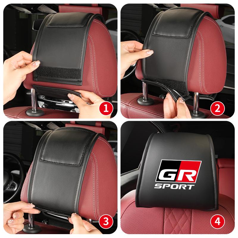 Car Seat Headrest Protector Cover Storage Neck Pillowcase For Toyota Yaris RAV4 CHR Corolla Prius Auris Land Cruiser Accessories