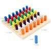 Children's Montessori Wooden Colorful Plugboard - Early Education Toy for Hand-eye Coordination & Color Cognition