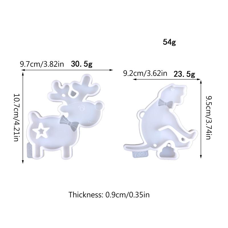 Puppy Wall Hanging Epoxy Mold Diy Keychain Pendant Wall Decoration Christmas Elk Ornament for Key Pendant Silicone Mold
