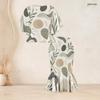 Women Plus Size Two Piece Skirt Set Round Neck Batwing Sleeve Printed Ruffle Hem Top Fishtail Skirt Red Black Gray