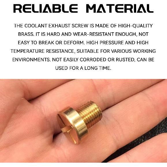 Radiator Coolant Expansion Tank Bleeder Screw with Rubber O-Ring, Coolant Air Bleeder Screw Replacement OEM 17111712788 Brass Radiator Drain Plug