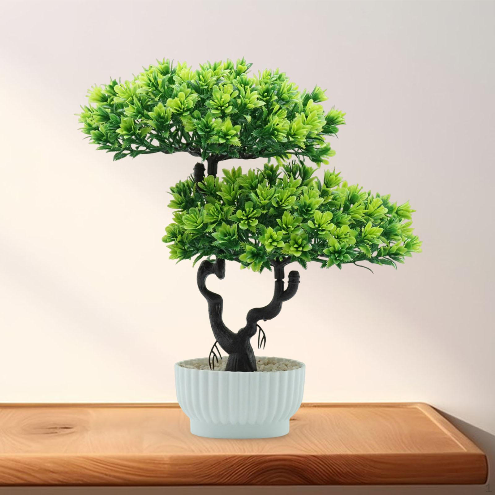 

Искусственное дерево бонсай с горшком, комнатное искусственное украшение для офисного домашнего стола зелёный