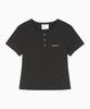 Deodeulimeo Healing Cotton Henley Neck Short Sleeve T-Shirt Black