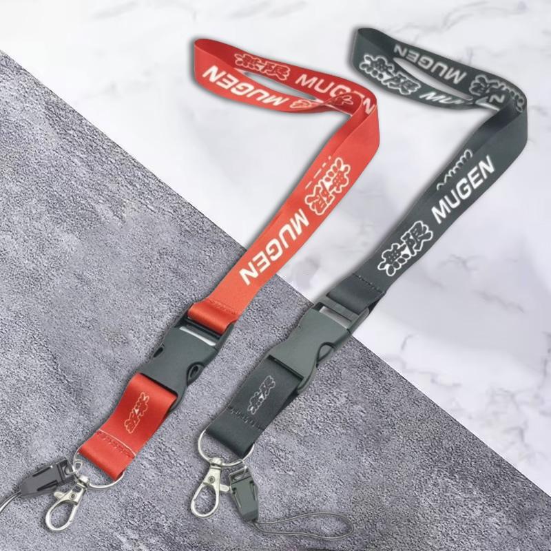 Car Emblems Lanyard Key Mobile ID Card Hanging Strap Refitting Neck Lanyard for Honda Mugen Civic Fit Accord CRV Spirior Odyssey VF7