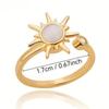 Sun Cat Eye Stone Rotating Opening Ring, Female Adjustable Zircon Stress Relieving Fingertip Gyro Ring, Anti Anxiety And Str