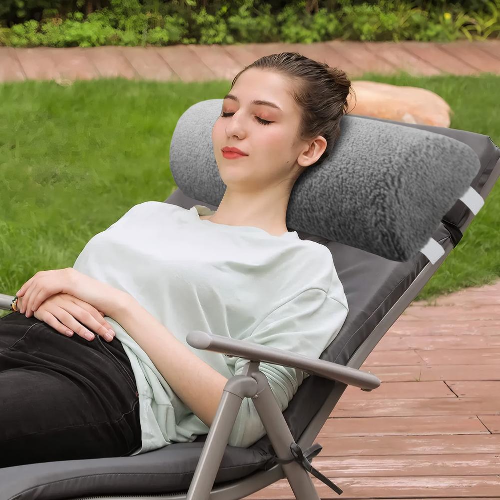 4inches Recliner Foot Cushion with Elastic Strap Half Roll Leg Pillow with Sherpa Cover Half Moon Bolster for Bed Chair Sofa