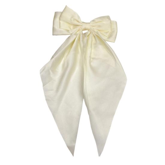Women Hairpin Large Size Long Ribbon Bowknot Decor Spring Hair Clip Lightweight Back Head Hair Pin Hair Accessory