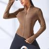 Women‘s Tights Sports Clothes Tracksuits Work Out Fitness Jacket Zipper Long Sleeve Coat Running GYM Yoga Tops