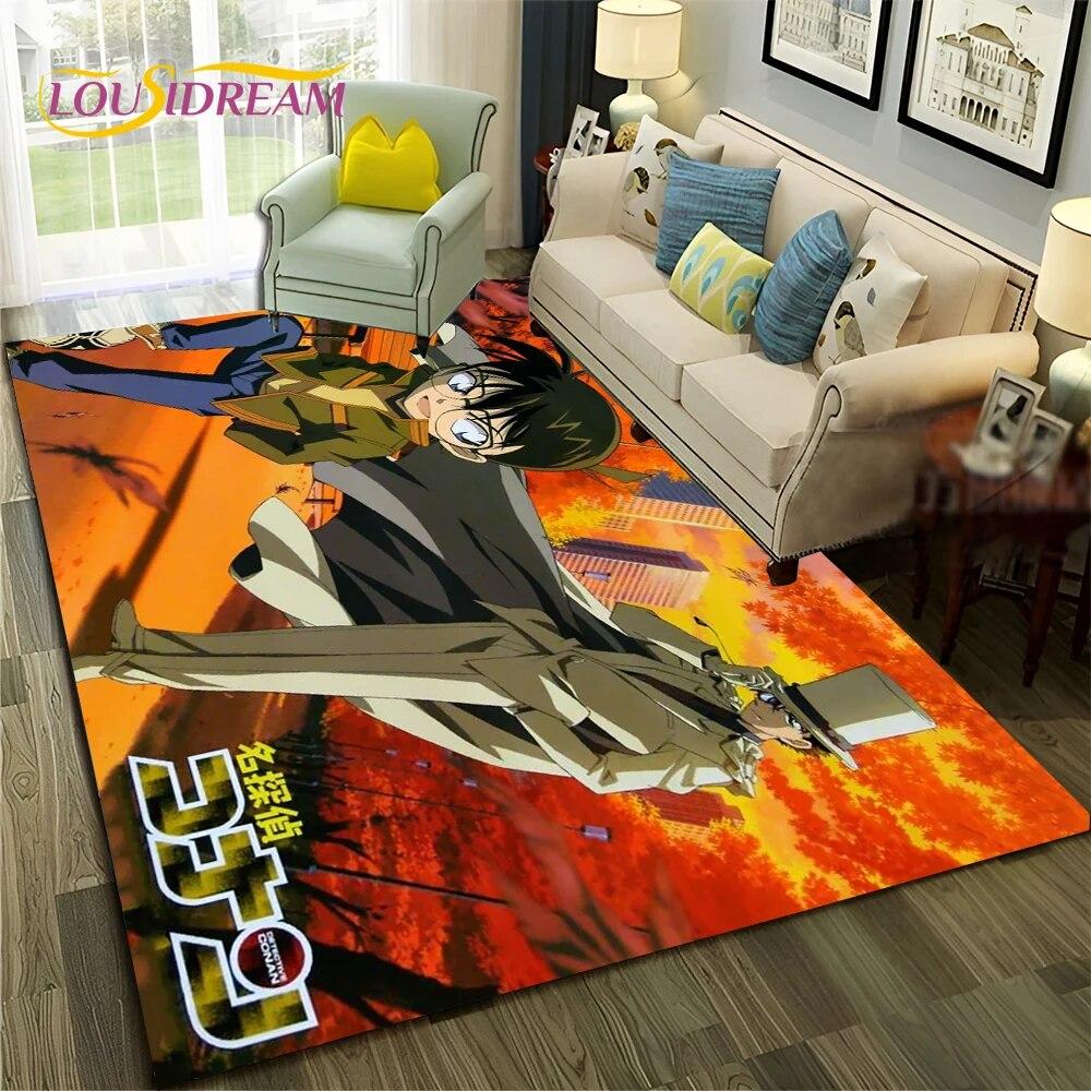 Cartoon HD Detective Conan Anime 3D Carpet Rug for Home Living Room Bedroom Sofa Doormat Decor,Child Area Rug Non-slip Floor Mat