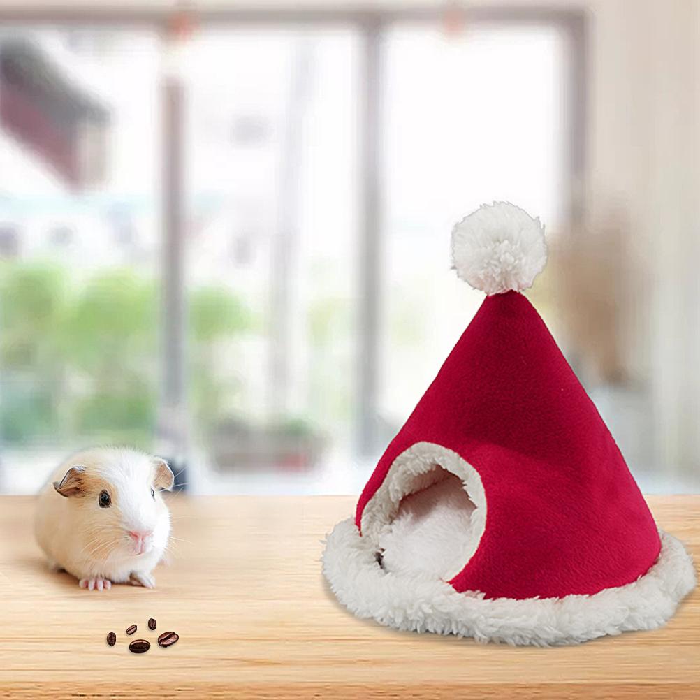 Christmas Guinea Pig Bed Fleece Small Animals Bed Hamster Mini House for Dutch Pig  Sugar Glider