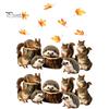 Creative Home Decor Gifts 2PCS Static Window Sticker, Squirrel And Hedgehog Printed, Autumn Forest Decals Theme Waterproof PVC Decal, for Glass Doors
