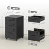Mobile Office Cabinet with 3 Lockable Drawers, Rolling Storage Cabinet, 40 x 40 x 69.5 cm, Black