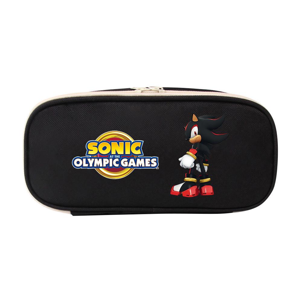 Sonic The Hedgehog Student Pencil Case Canvas Large Capacity Zipper Pen Bag For School Supplies And Teen Gift
