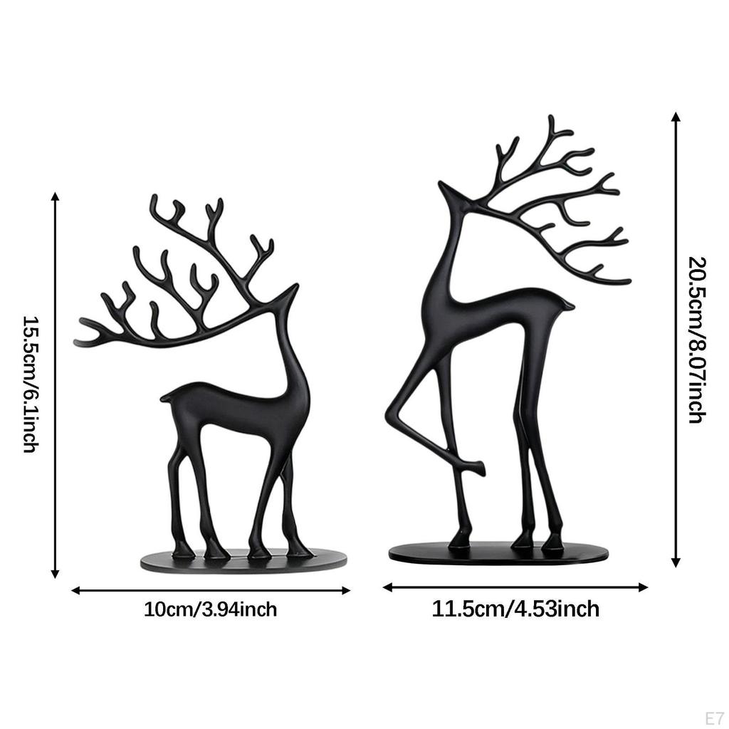 Christmas Decor Reindeer Figurine Deer Statue Xmas Gifts Elegant Modern Metal