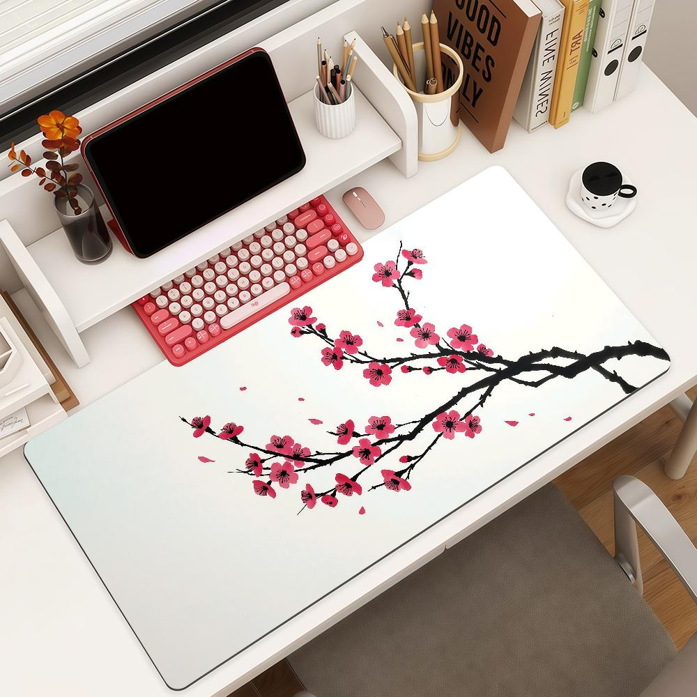 Cherry Blossoms In Japan Mouse Pad Square Office Gaming Desk Mat Waterproof Nonslip Rubber Decorative