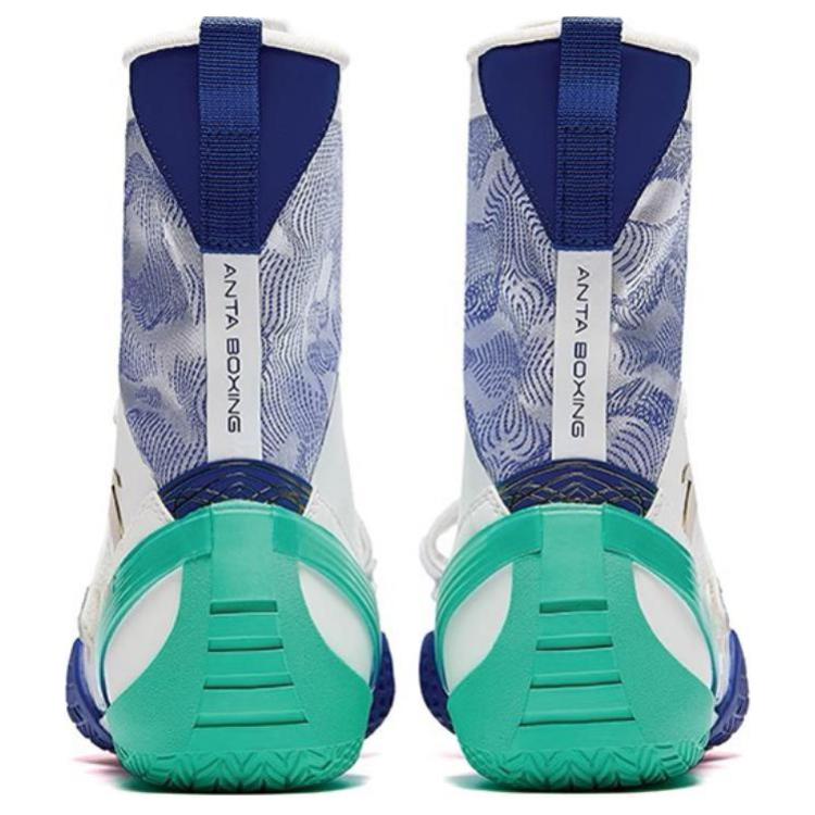 Anta Classic Comfortable Non-Slip Durable High-Top Training Shoes Unisex sneaker White Blue 412440102-6